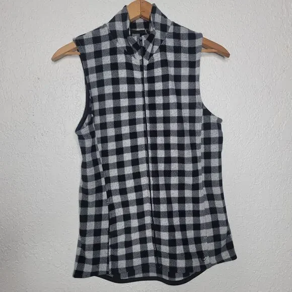 Cuddl Duds Womens Cozy Comfort Black Plaid Fleece Full Zip Thermal Layer Vest✨️M - Picture 11 of 11